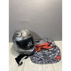 ICON ALLIANCE R GSX Threshold HELMET SILVER CLEAR SHIELD XL